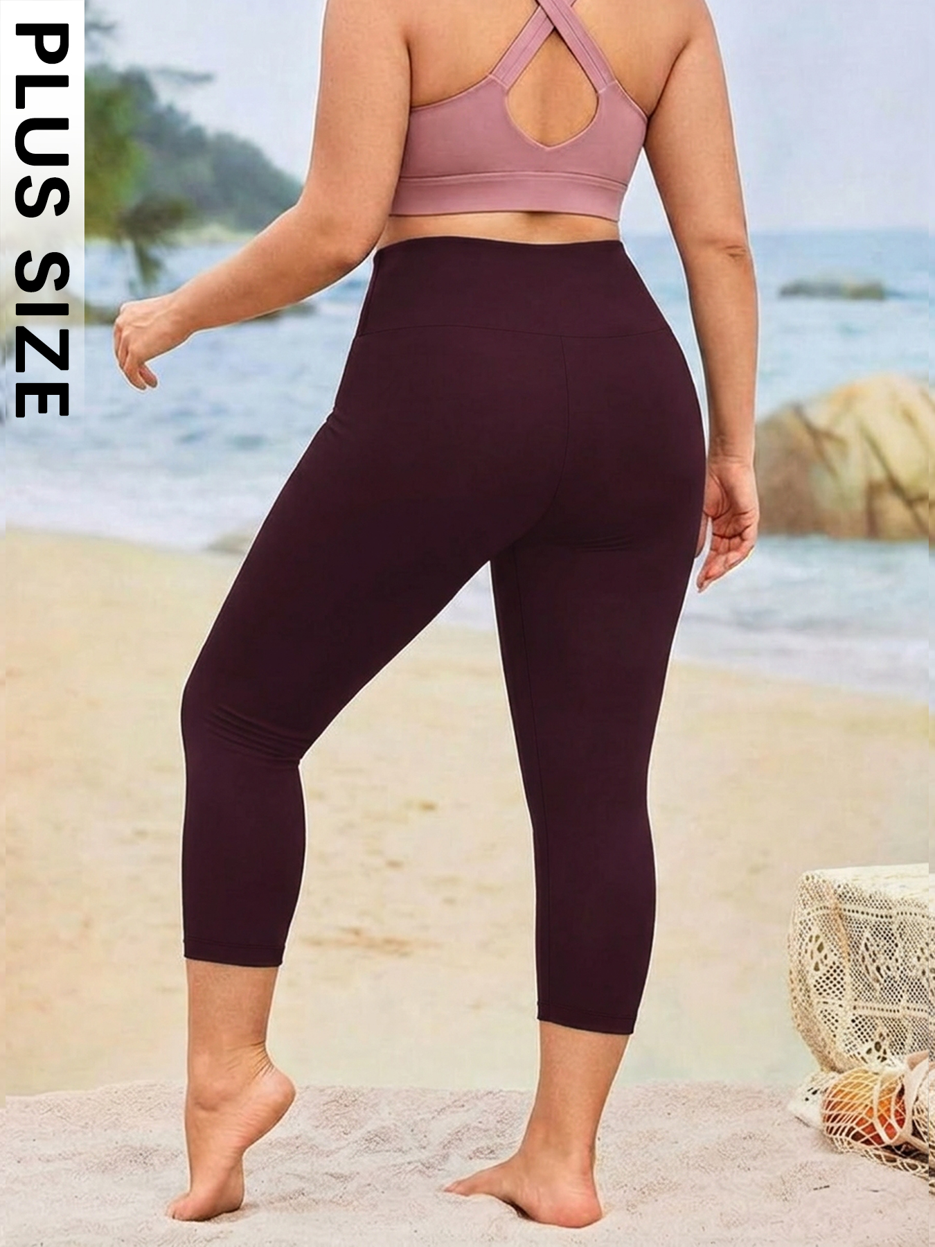 Yoga Fitness Leggings - Plus Size Women's High Waisted Capri