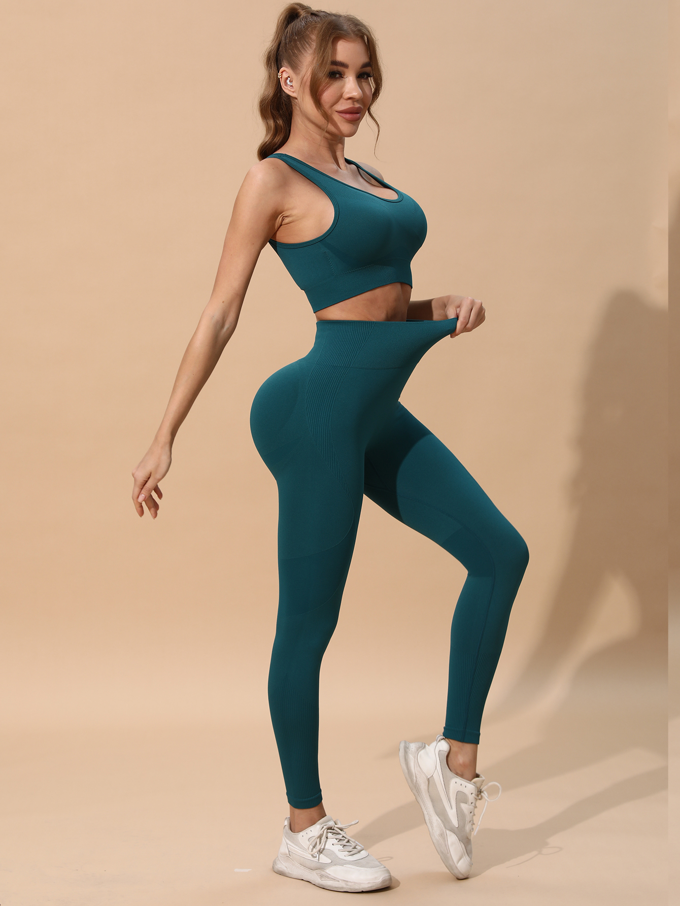 Women Seamless Yoga Set U Neck - đánh giá và giá Yoga Fitness Leggings