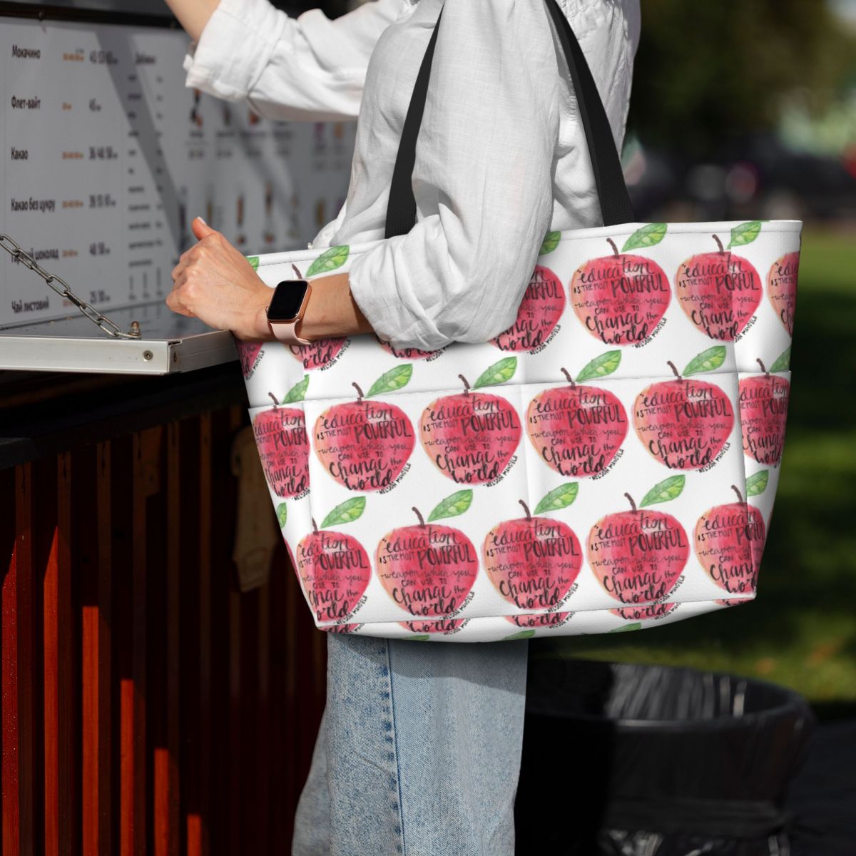 Teacher Quote Beach Tote Bag S - đánh giá và giá Yoga Fitness Quotes